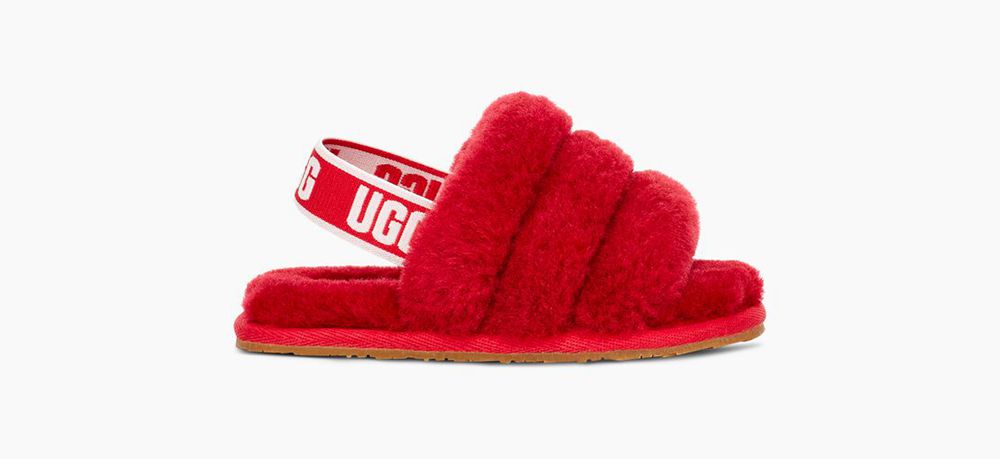 Ugg Fluff Yeah - Kids Slippers - Red - NZ (8149SUJRQ)